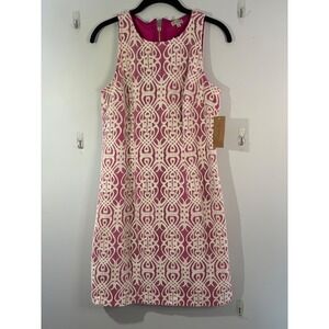 Cremieux Sleeveless Lace‎ Overlay Party Cocktail Sheath Dress Pink Lined Size 6